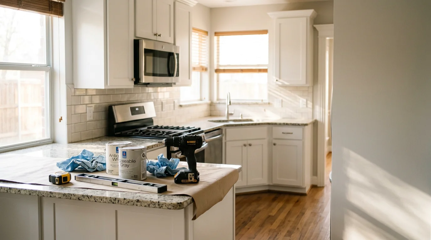 General contractor reviewing home remodeling plans